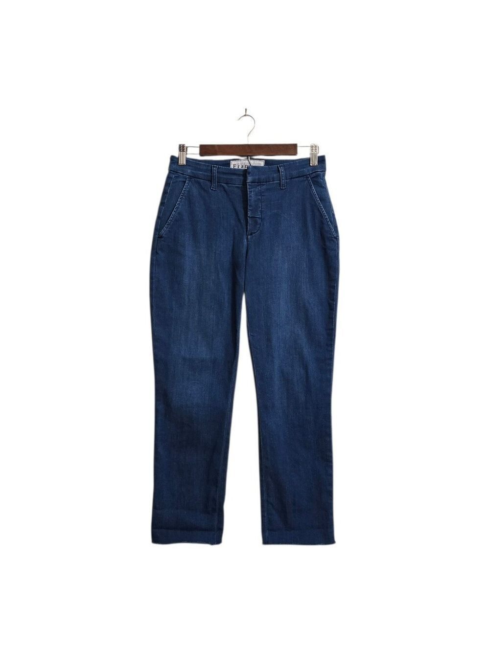 Frank & Eileen Wicklow 1977 Italian Denim Crop Chinos In Blue Denim Wash Sz 2